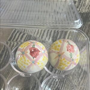 Vintage Mackenzie childs Floral Ceramic knobs 2